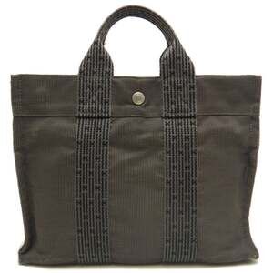 HERMES Hermes Herline PM Tote Bag, Polyester, Gray, Men's, 253658